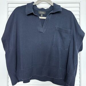 Banana Republic Deep Blue Cotton-Linen Sweater